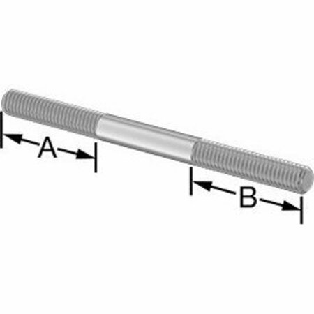 BSC PREFERRED 18-8 Stainless Steel Threaded on Both Ends Stud M6 x 1mm Thread Size 27mm Thread Lengths 80mm Long 92997A117